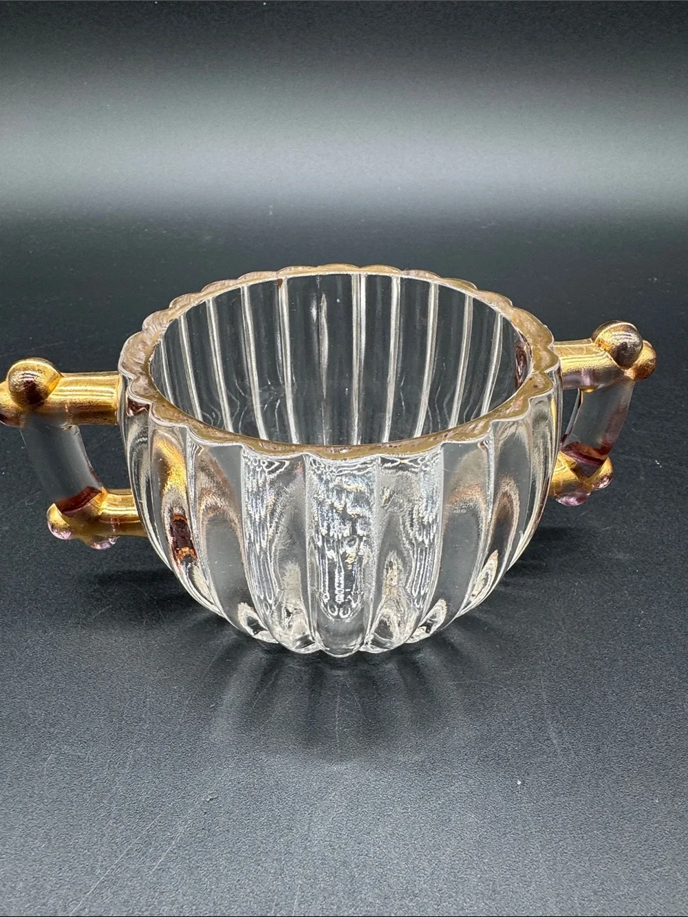 Vintage Jeanette Glass Creamer and Open Sugar Bowl Set